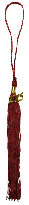  Burgundy Tassels | 2016 Gold Charm